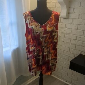 **3/$10** Lane Bryant Multicolor Zigzag Blouse